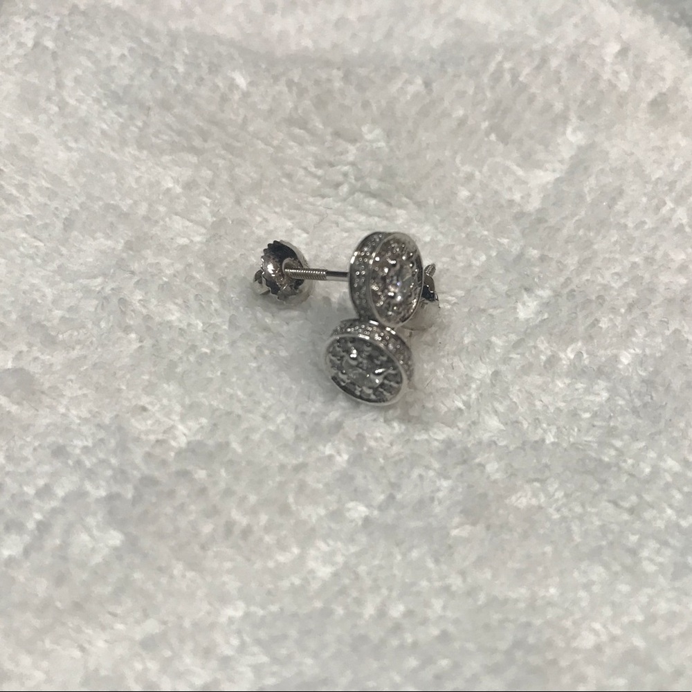 Screw back diamond earrings